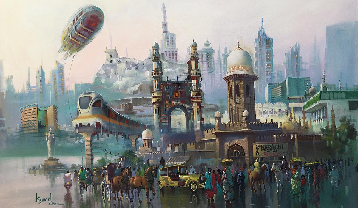 acrylic color painting by artist bijay biswaal