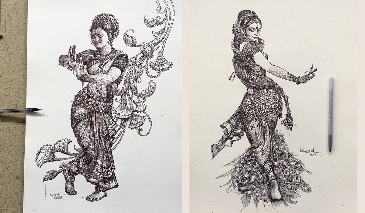 pen art by artist bijay biswaal